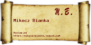 Mikecz Bianka névjegykártya